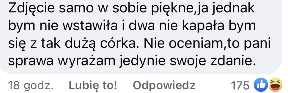 Komentarz jednej z obserwujących.