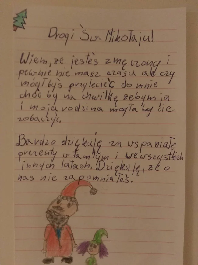 List dziewczynki do Mikołaja.