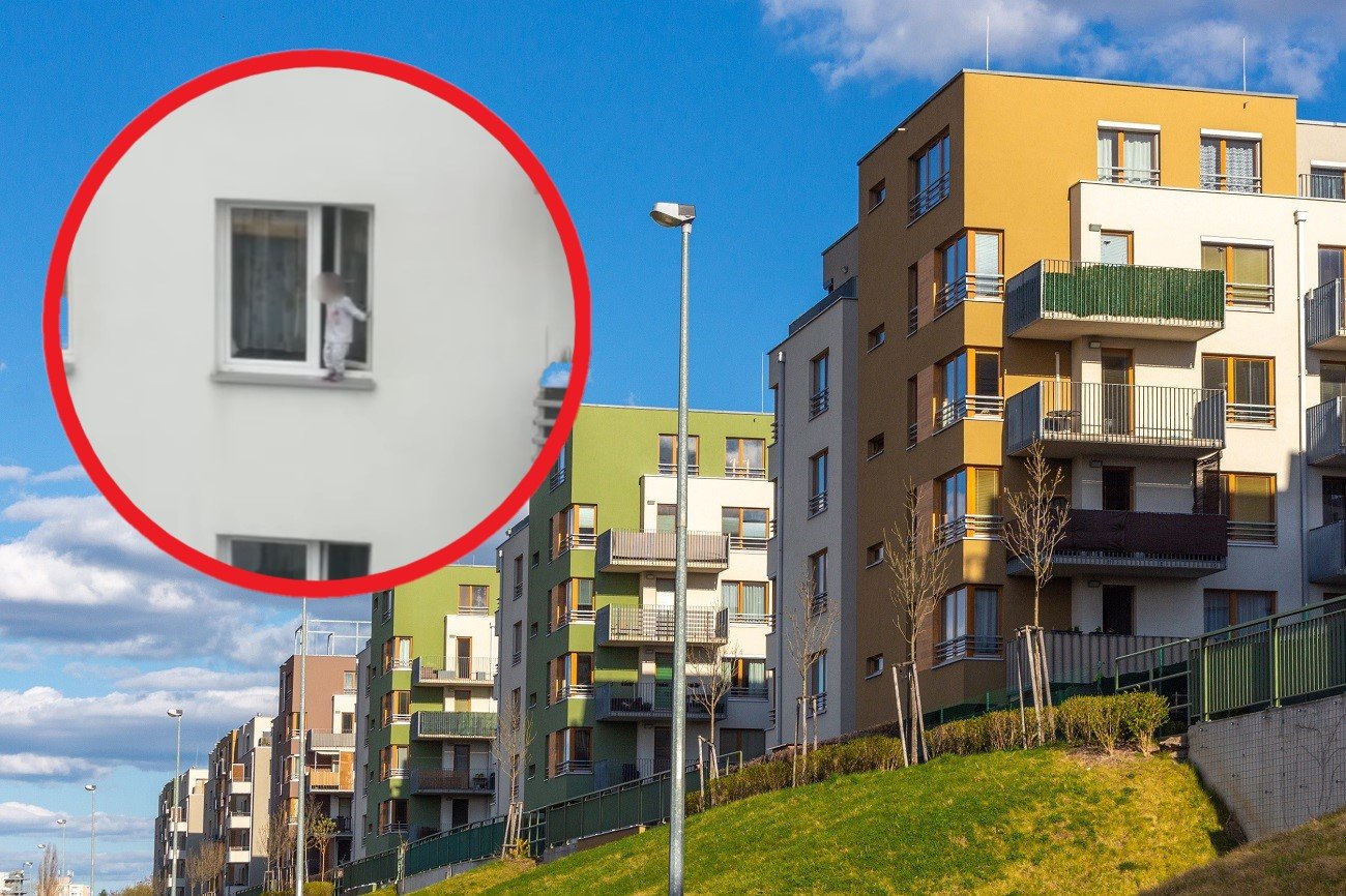 dziecko na parapecie