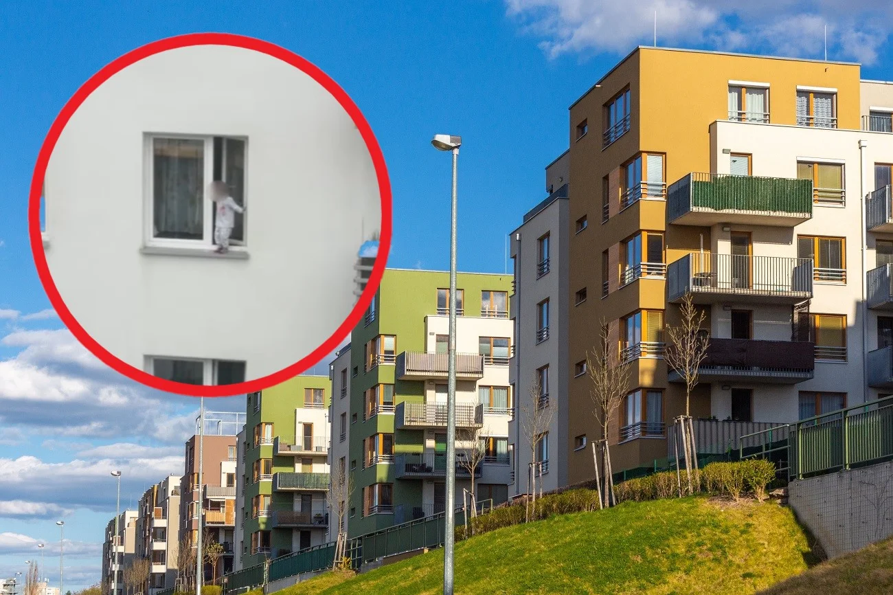 dziecko na parapecie