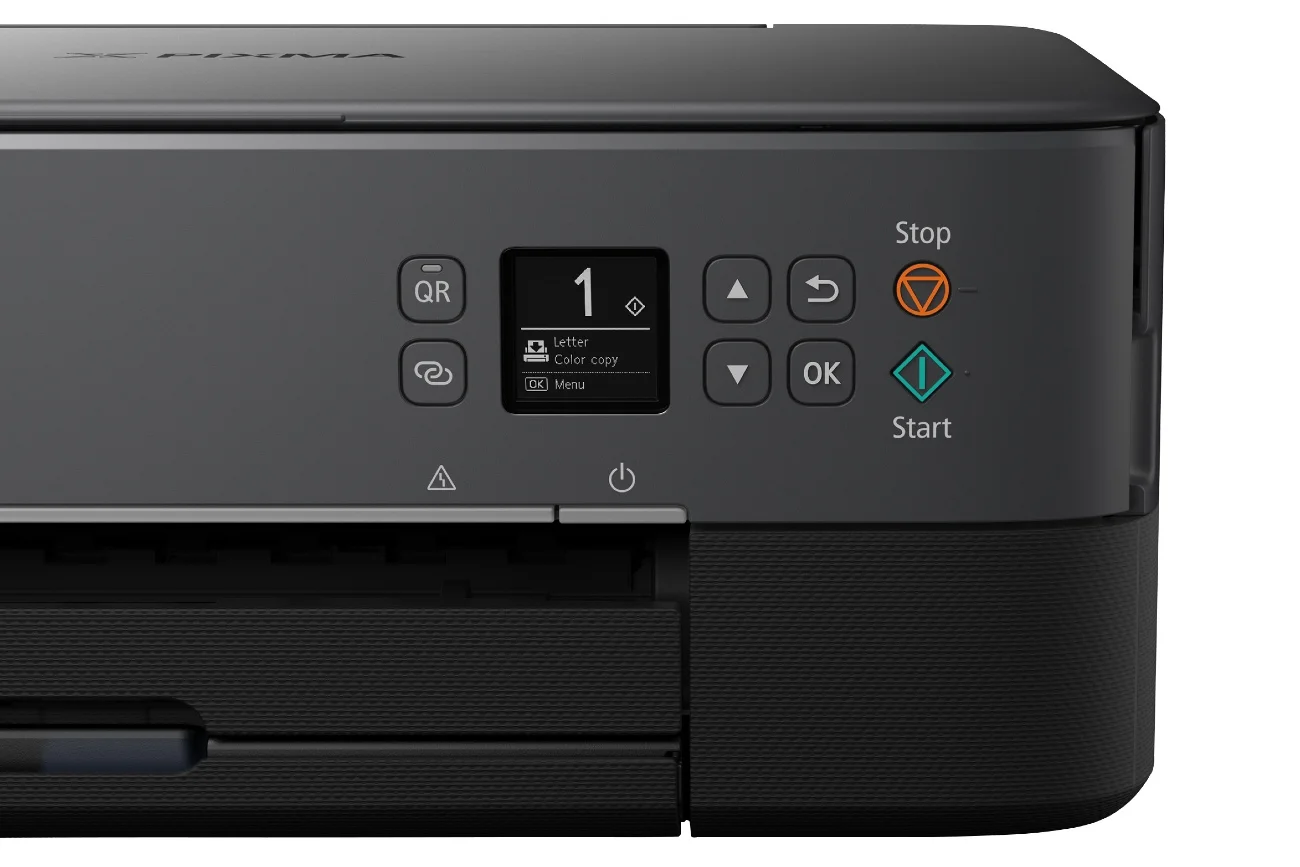 Do obsługi Canon PIXMA TS5350 służy uproszczony wyświetlacz OLED o przekątnej 1,44 cala (3,7 cm) z menu, do którego eksploracji stosuje się kilka przycisków nawigacyjnych