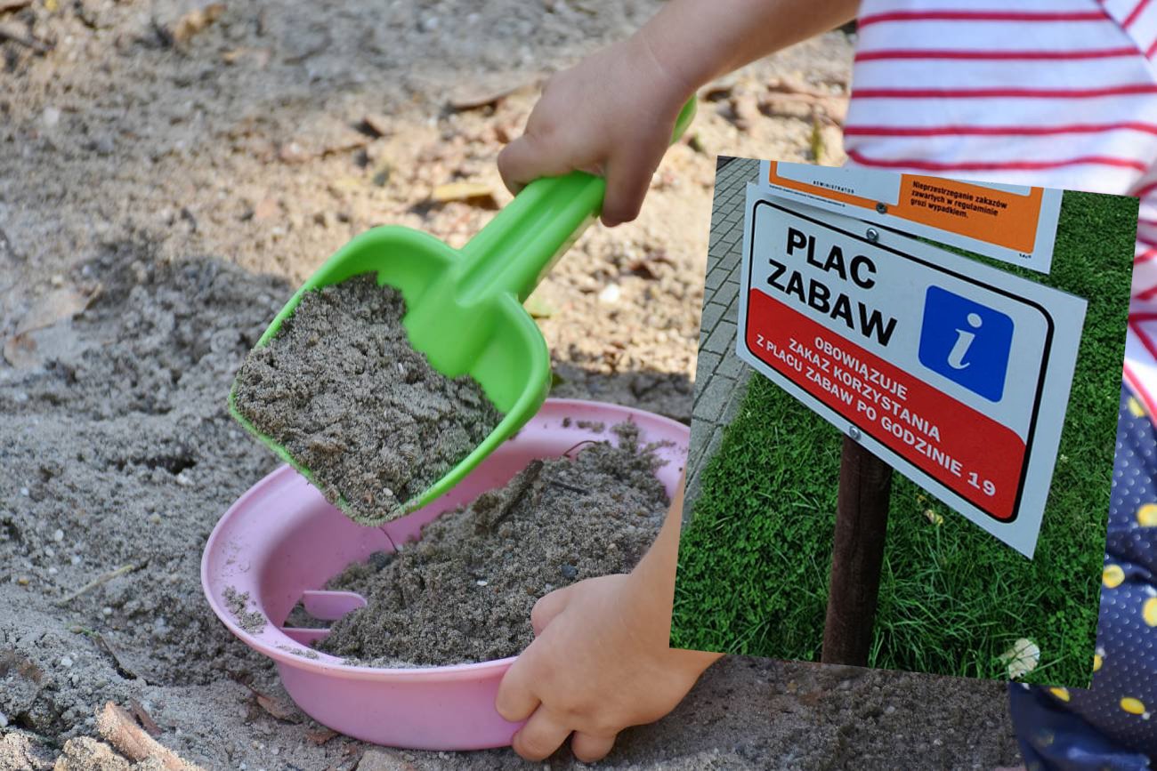 Dziecko bawi się w piaskownicy