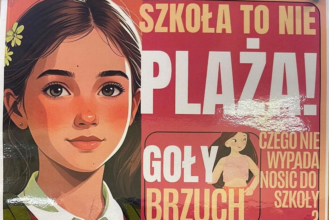 "Szkoła to nie plaża". Ale też nie teatr Ordo luris. Plakat jak ze średniowiecza zawisł w szkole