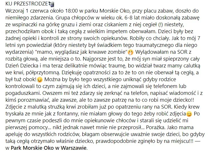 Dzieci rzucały kamieniami w przechodniów