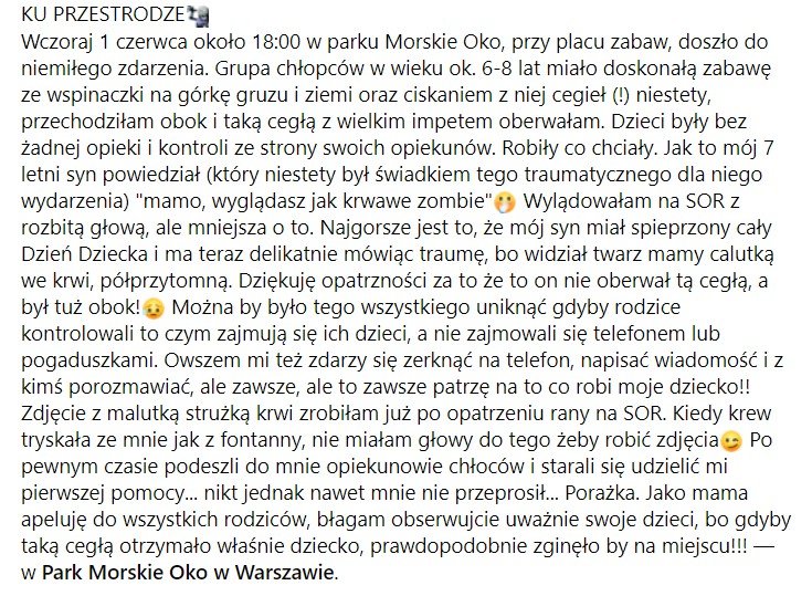 Dzieci rzucały kamieniami w przechodniów