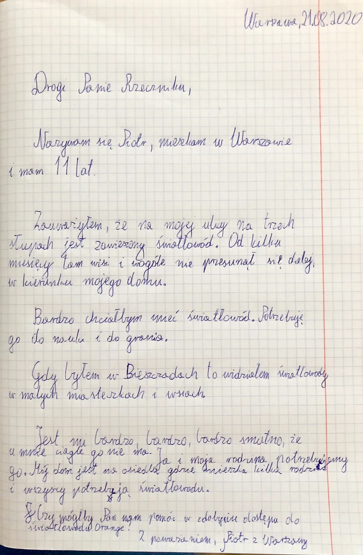 List do rzecznika Orange