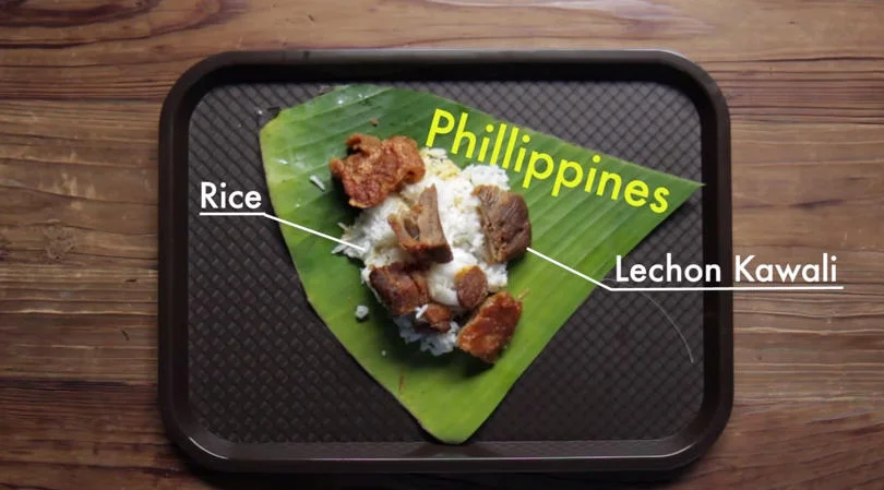 Zestaw obiadowy dla dzieci serwowany na Filipinach
