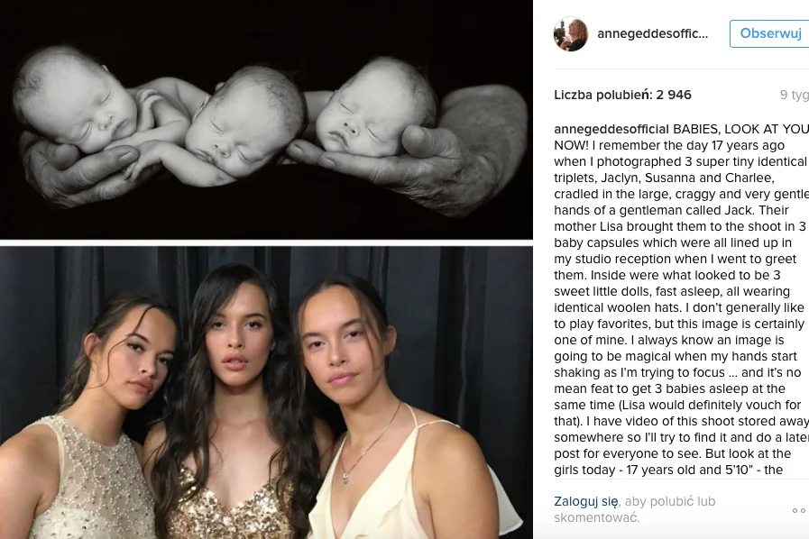 Trojaczki, bohaterki jednej z sesji sprzed 17 lat