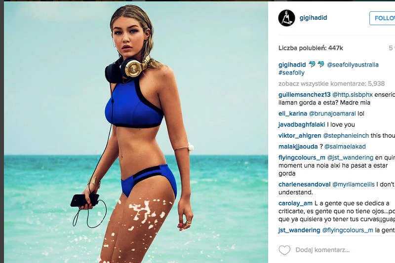 "Zbyt pulchna" modelka (sic!)