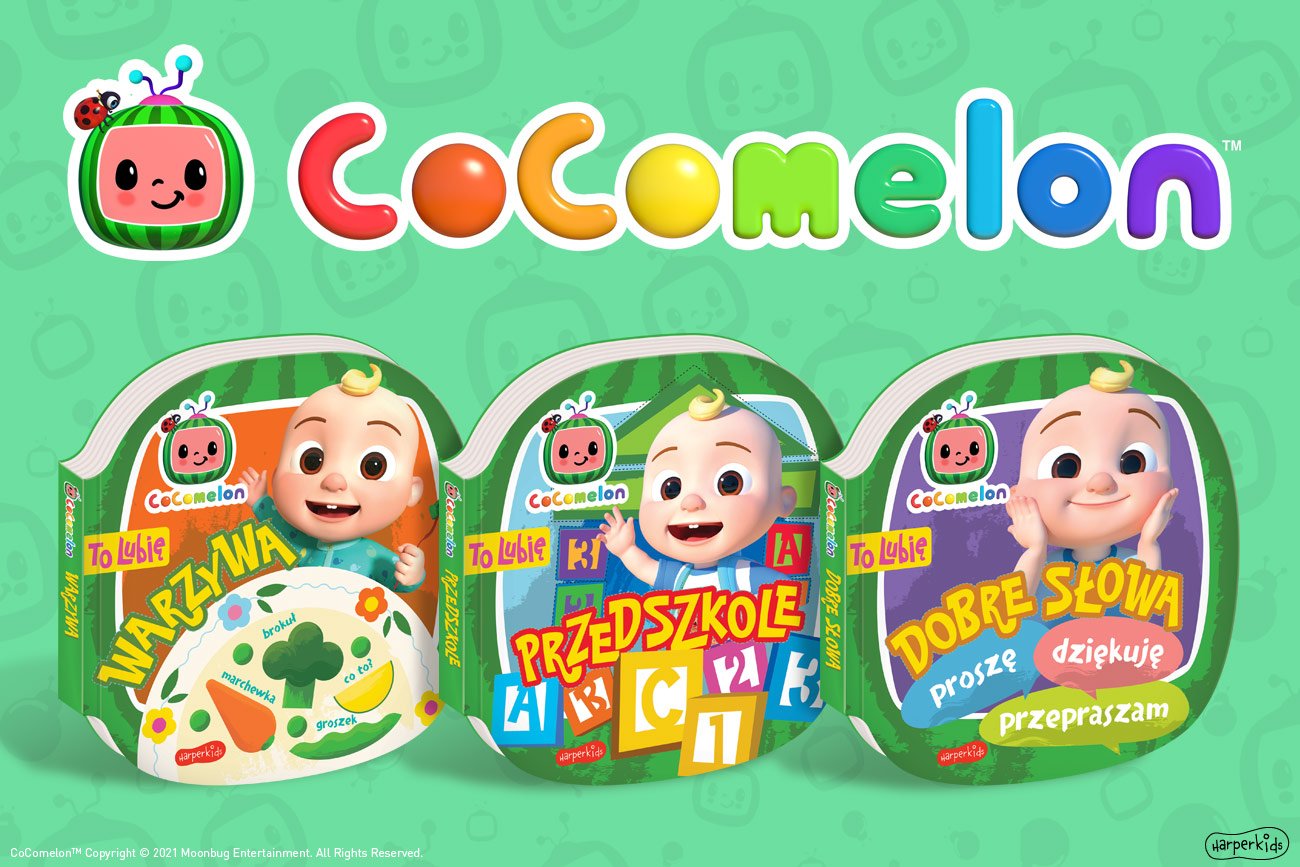 "Cocomelon. To lubię" wydawnictwa HarperKids to cykl książeczek do wspólnego czytania, powstałych we współpracy z pedagogiem. Inspiracją dla nich jest hitowy serial animowany emitowany na bijącym światowe rekordy oglądalności kanale YouTube