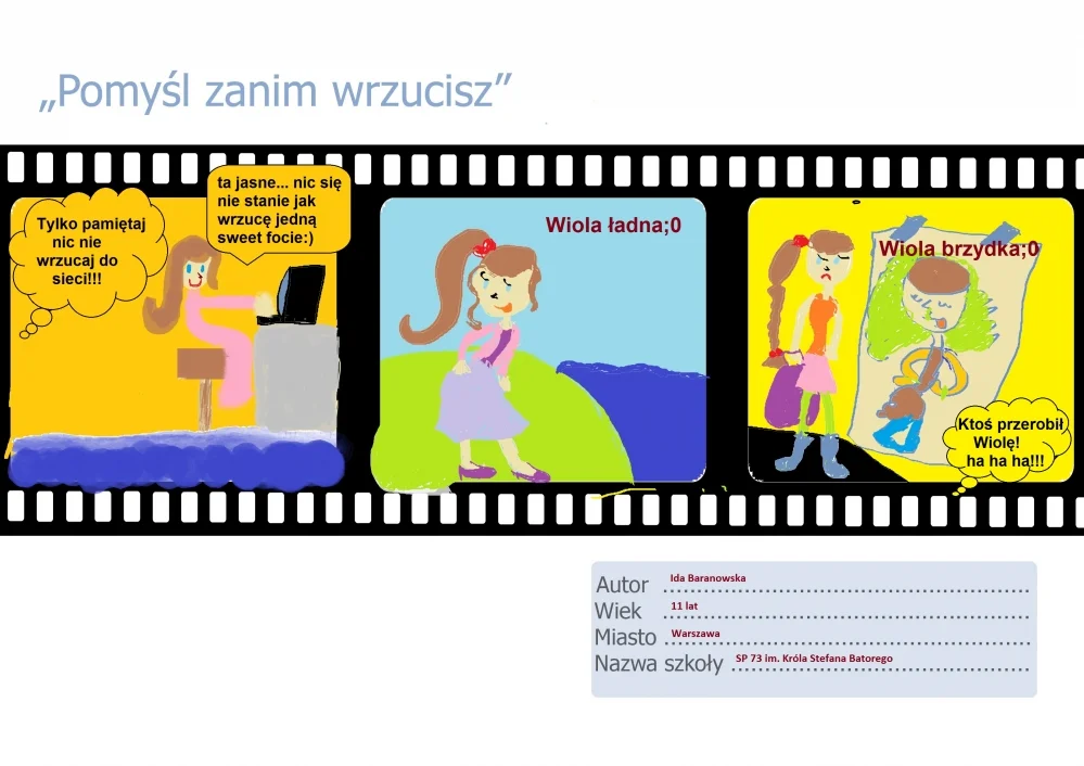 Praca konkursowa "Pomyśl zanim wrzucisz"