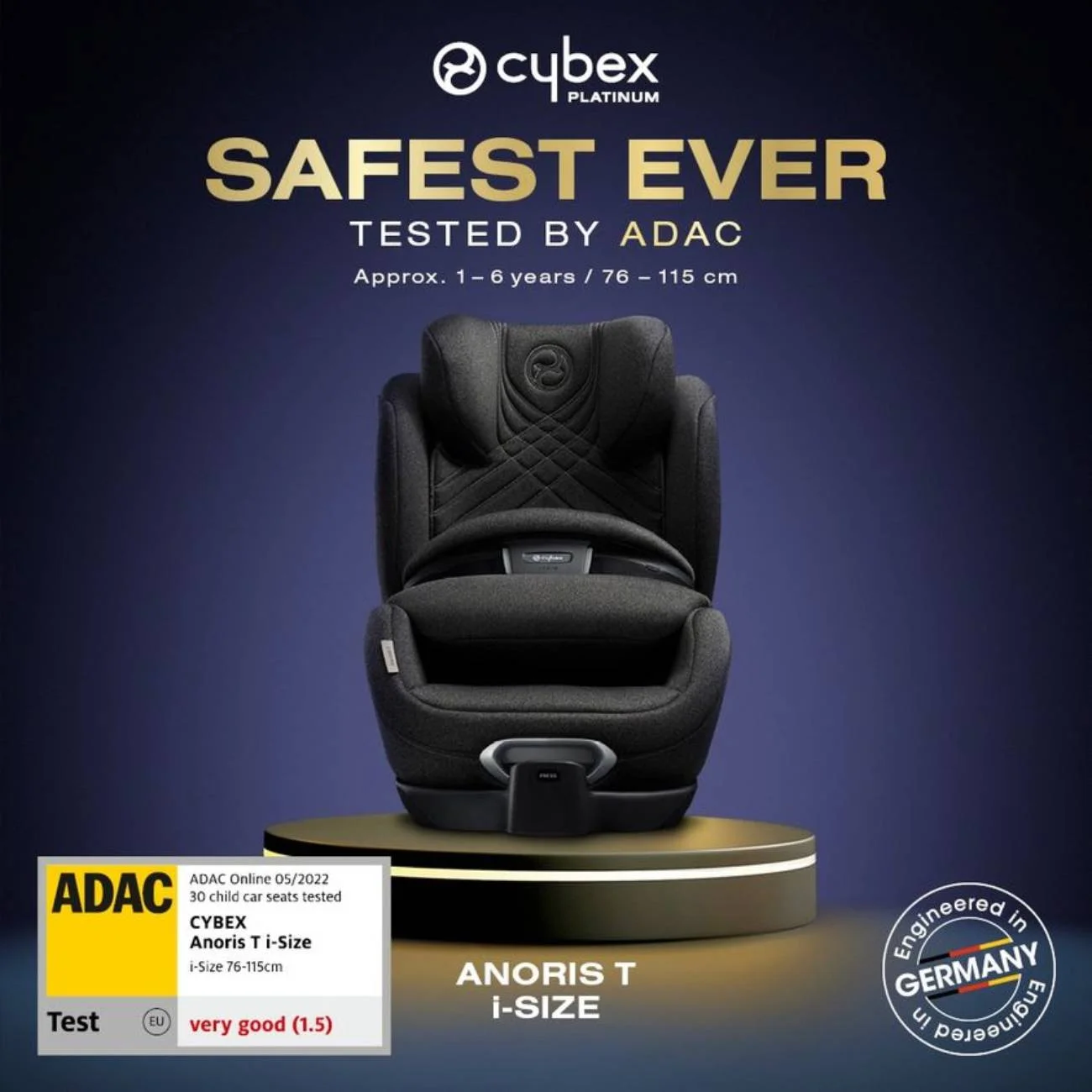 anoris t cybex ma najwięcej "gwiazdek bezpieczeństwa" w crash testach ADAC