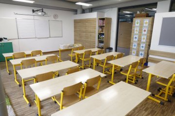 Pusta klasa w czerwcu po wystawieniu ocen.