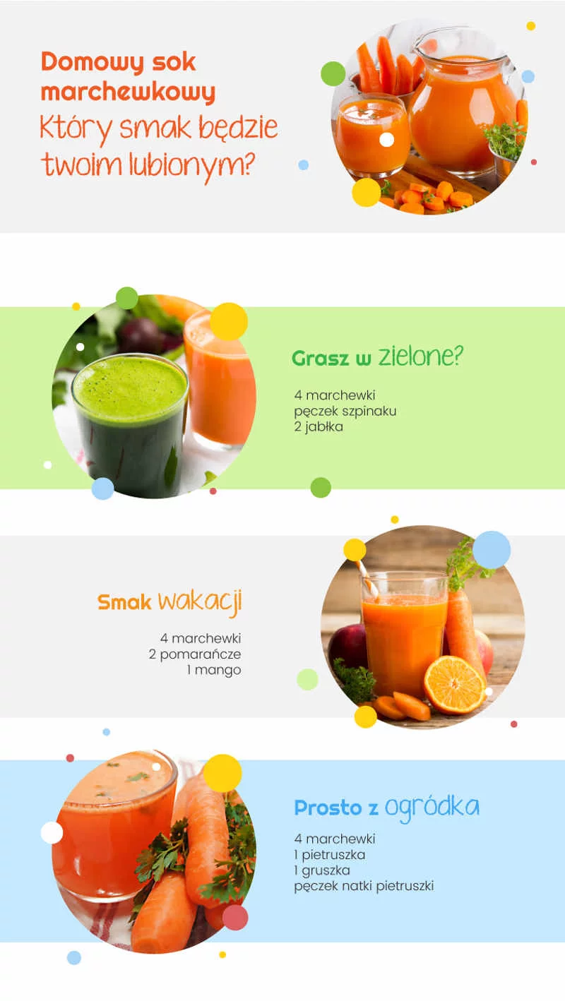 Soki dla dzieci marchewkowo-owocowe