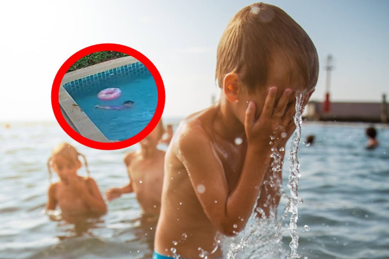 basen ogrodowy, kąpiel w basenie, dzieci na basenie, topienie się, dziecko się topi, tik tok