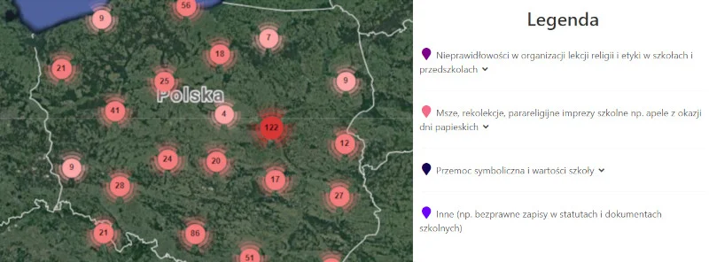 Mapa katolickich szkół