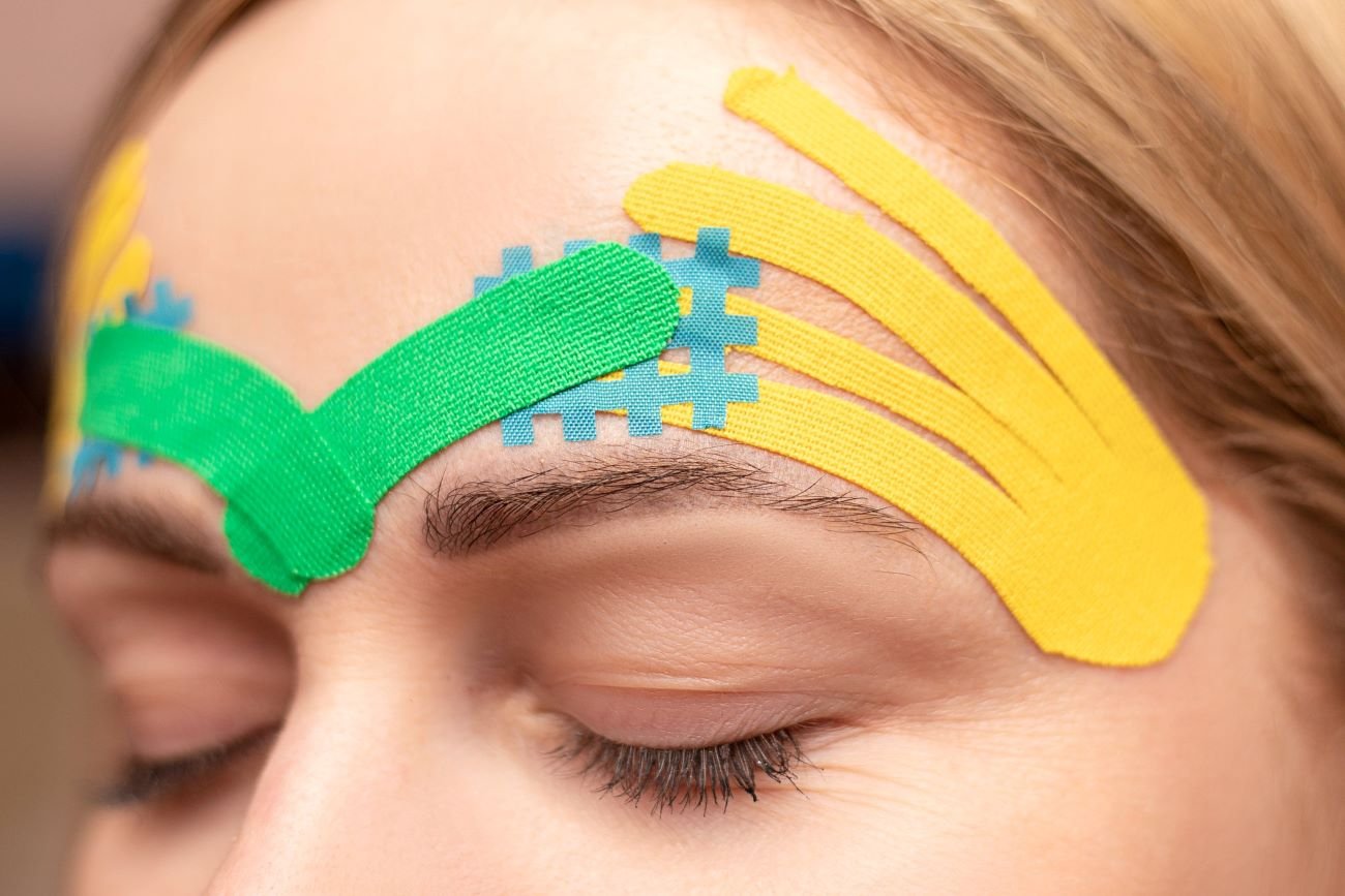 Taping twarzy może przynieść wiele korzyści. Powinien być jednak traktowany jako uzupełnienie masażu.