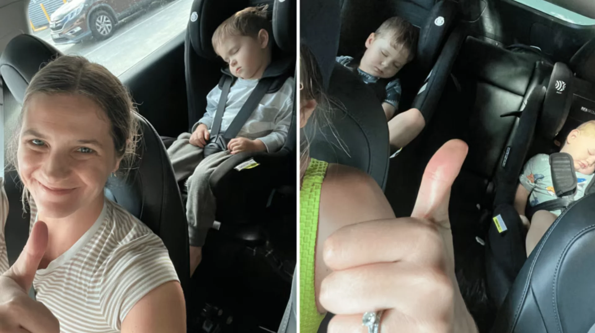 matka z dziećmi w aucie matka z dziećmi w aucie
