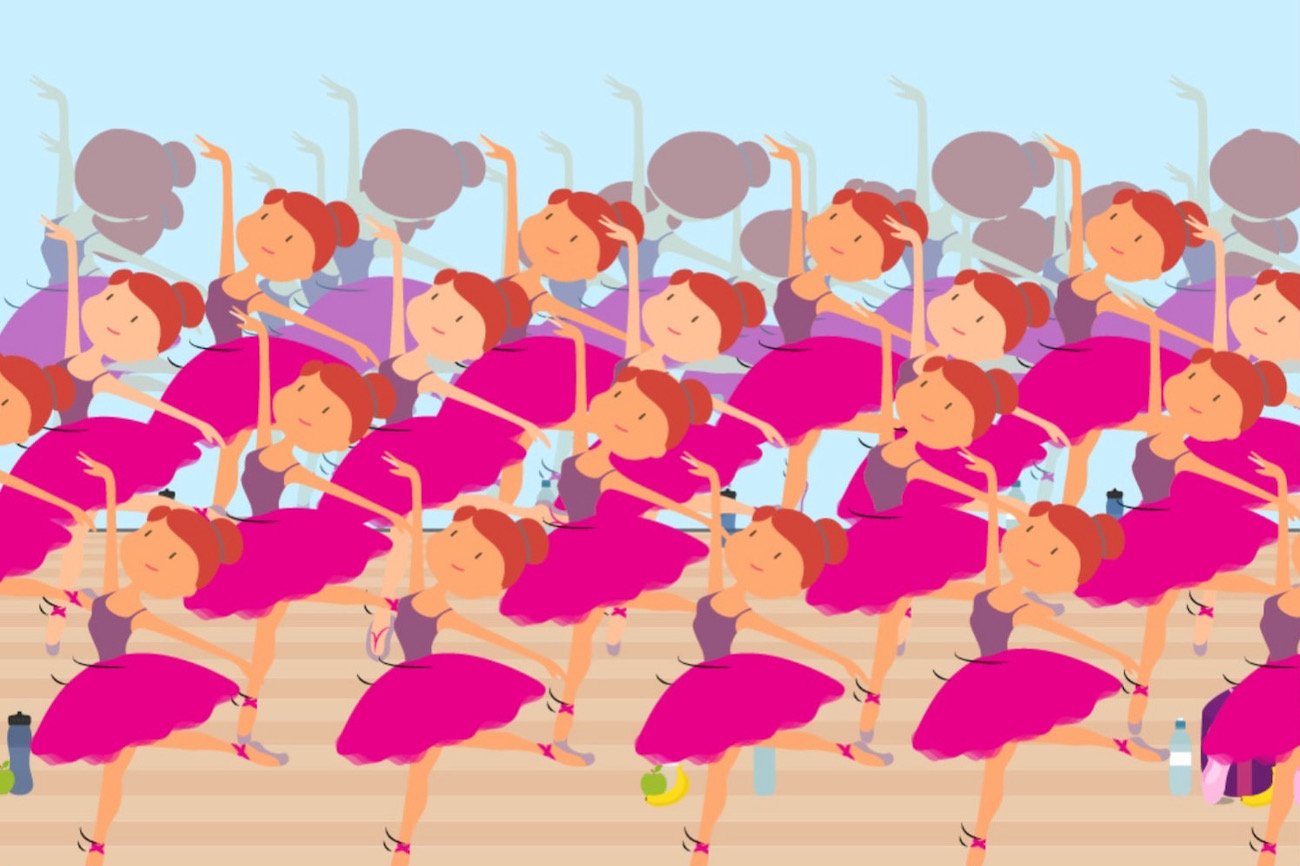 znajdź różnicę: Która baletnica różni się od pozostałych?