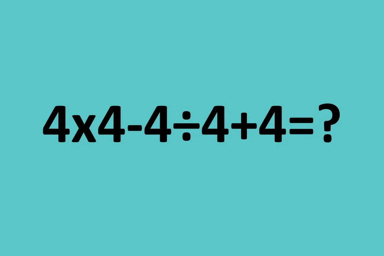 zagadka matematyczna z czwórkami
