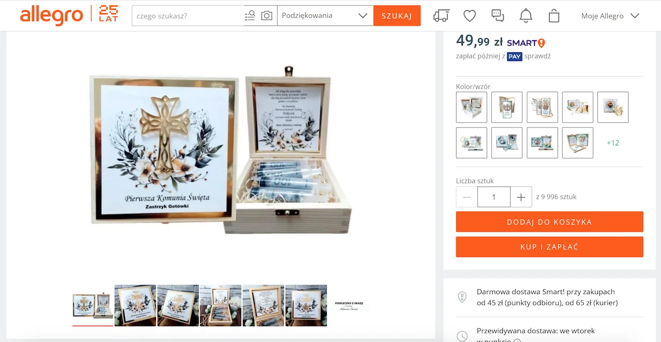 skrzynka ze strzykawkami na komunię