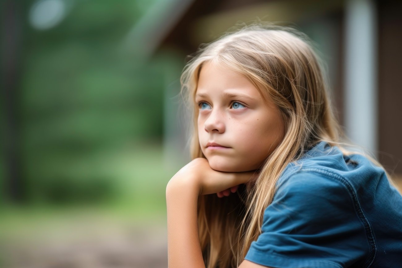 Zamyślona dziewczynka
