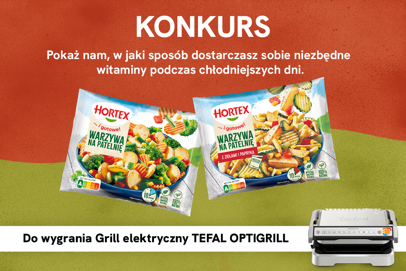 We współpracy z marką spożywczą Hortex organizujemy konkurs fotograficzny dla czytelniczek i czytelników mama:Du, w którym nagrodą jest grill elektryczny TEFAL OPTIGRILL.