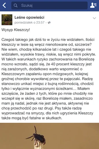 Screen z facebooka