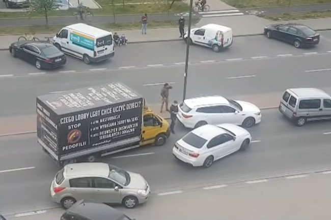 Furgonetka "Stop pedofilii" zatrzymana Furgonetka "Stop pedofilii" zatrzymana