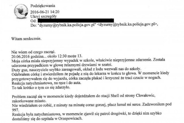 Fot. Screen z [url=http://rybnik.naszemiasto.pl/artykul/wzruszajacy-list-ojca-z-rybnika-dziekuje-policjantom-za,3777484,artgal,t,id,tm.html]rybnik.naszemiasto.pl[/url]