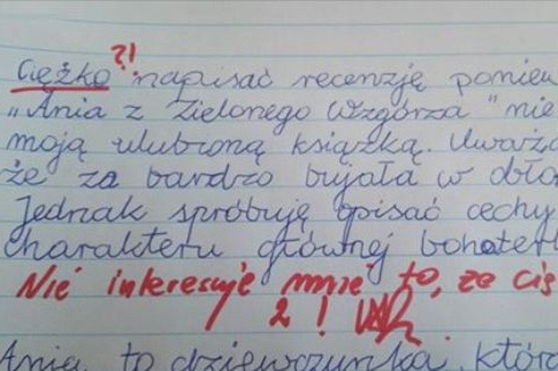 Uczennica napisała charakterystykę, a nie recenzję i dostała złą ocenę. Czy sprawiedliwie?