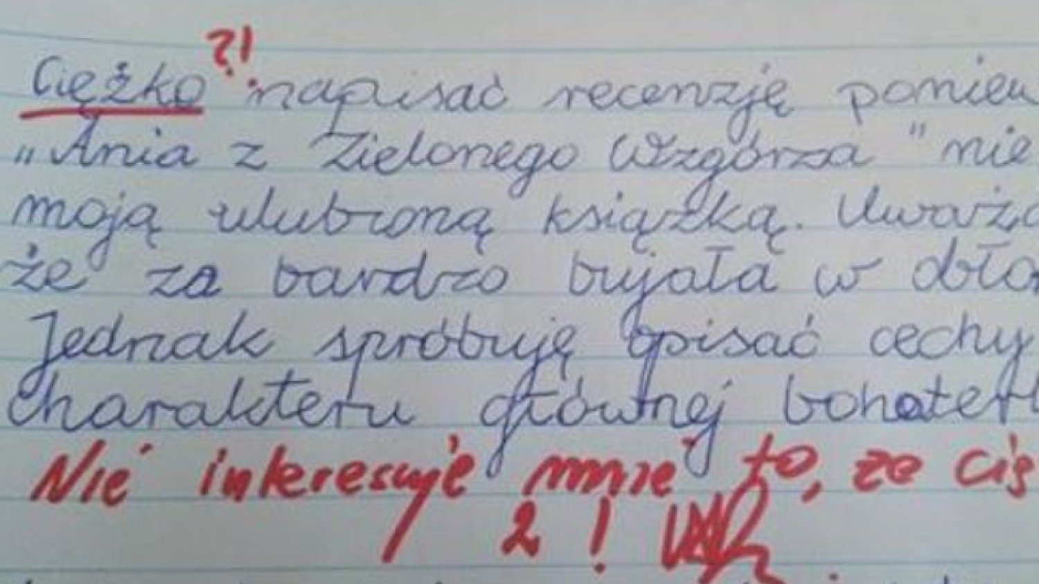 Uczennica napisała charakterystykę, a nie recenzję i dostała złą ocenę. Czy sprawiedliwie?