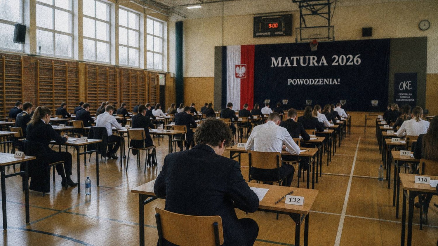 uczniowie na sali egzaminacyjnej podczas matury 2026 uczniowie na sali egzaminacyjnej podczas matury 2026