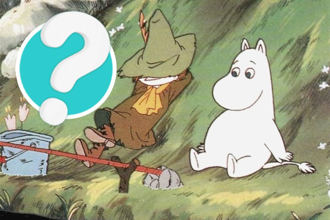 Kadr z odcinka serialu animowanego "Muminki".