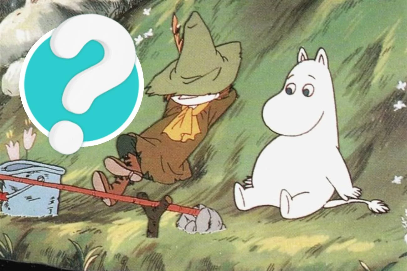 Kadr z odcinka serialu animowanego "Muminki".