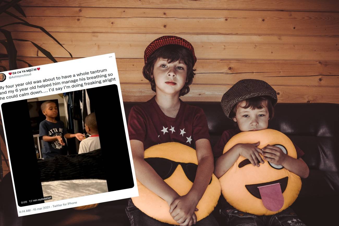 Twitter, rodzeństwo, bracia, nauka nazywania emocji, strategie w uspokojeniu nerwów, napad złości, bunt 4-latka