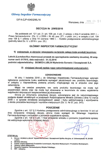 Fot. [url=https://www.gif.gov.pl/pl/decyzje-i-komunikaty/decyzje/decyzje/871,Decyzja-Nr-2WS2016.html]Główny Inspektorat Farmaceutyczny[/url]