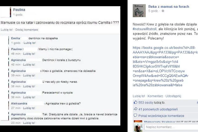 Fot. Screen z Facebook / [url=https://www.facebook.com/746563065376170/photos/a.789645481067928.1073741828.746563065376170/971738059525335/?type=1&theater]Beka z mamuś na forach[/url]