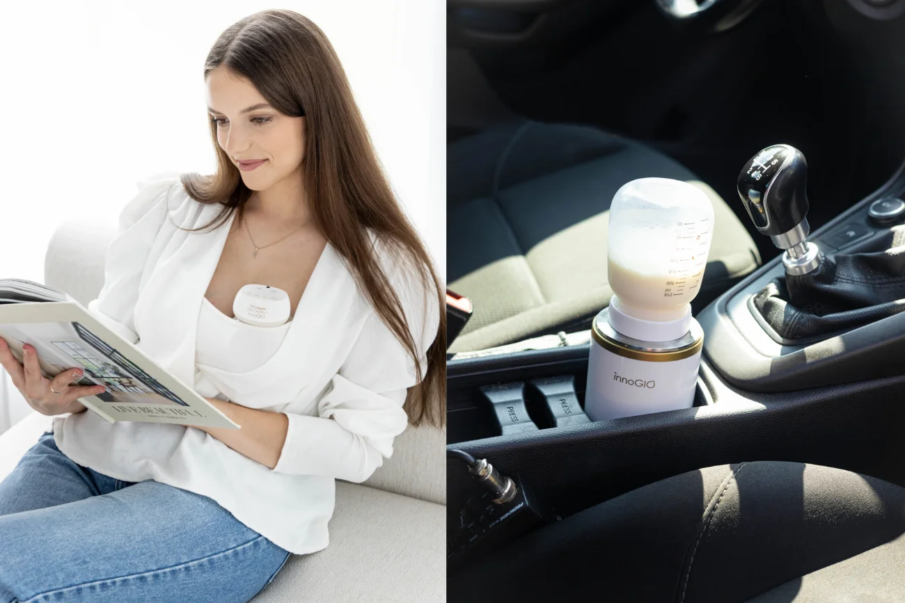Oferta InnoGIO obejmuje m.in. dwa gadżety wspomagające rodziców w karmieniu niemowląt: GIOmum Line Elektryczny laktator muszlowy GIO-356 oraz GIOwarm Podgrzewacz do butelek GIO-370.