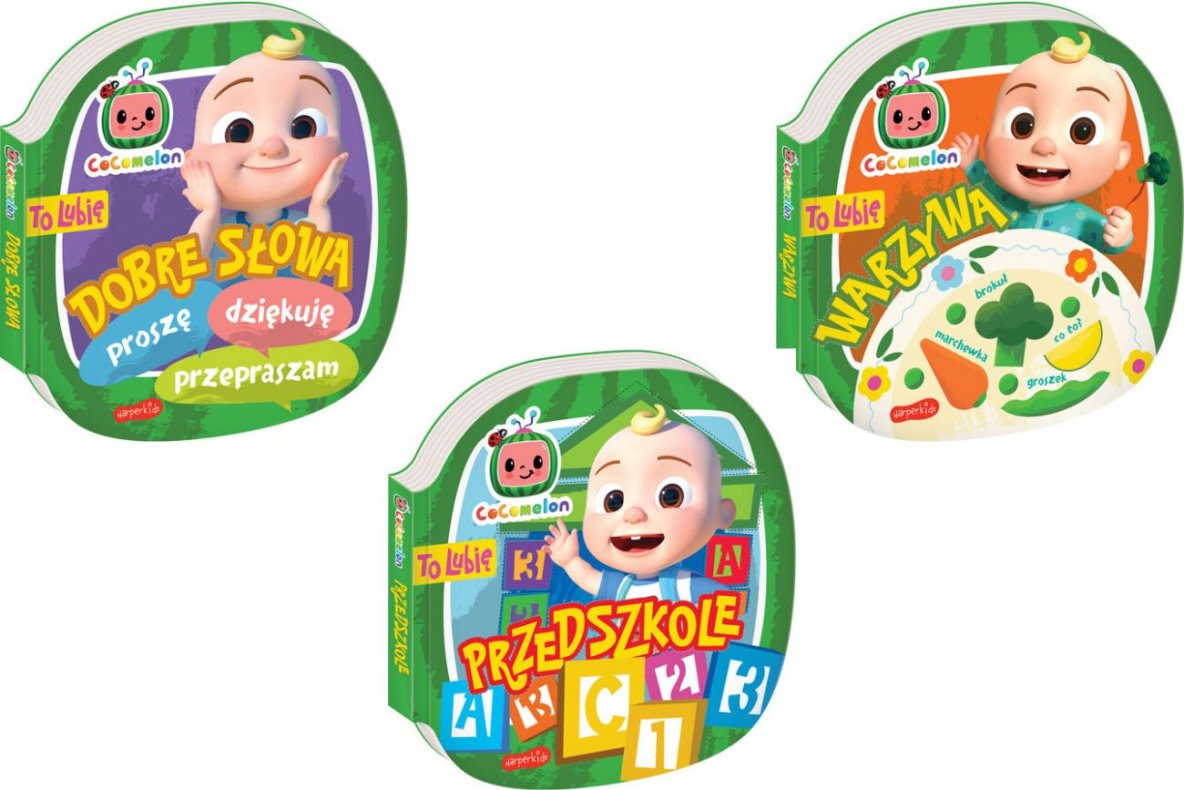 W skład cyklu "Cocomelon. To lubię" wchodzą na razie trzy tytuły: "Dobre słowa", "Przedszkole" i "Warzywa".