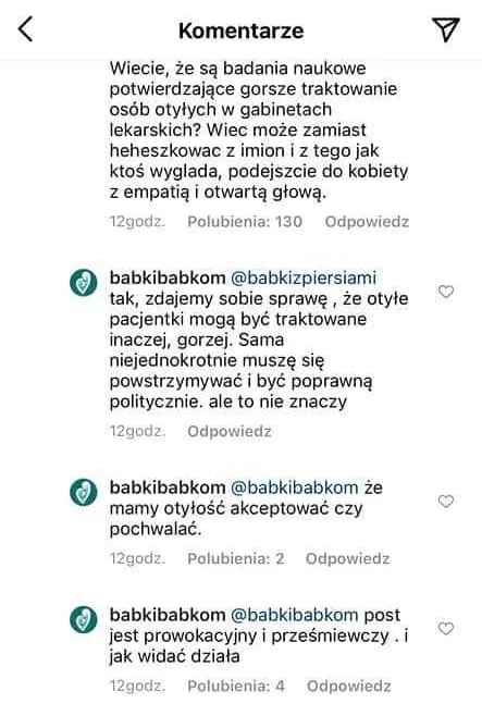 Komentarze szpitala.