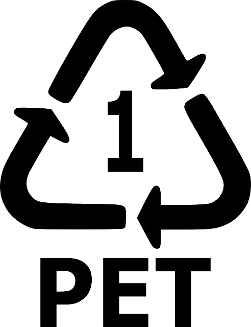 Symbol recyklingu PET (tworzywo sztuczne).