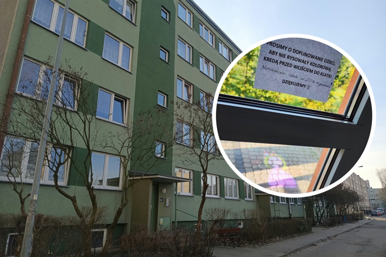 rysowanie kredą po chodniku