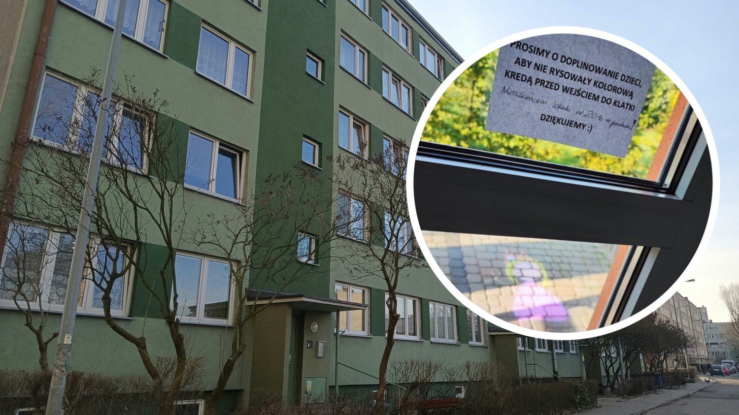 rysowanie kredą po chodniku