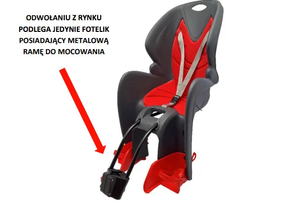 Ten fotelik rowerowy wycofano.