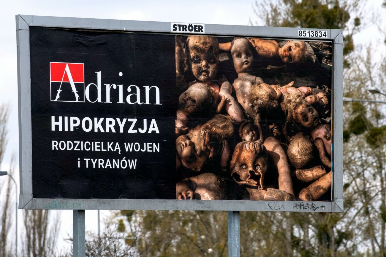 reklama rajstop Adrian wykorzystuje wojnę