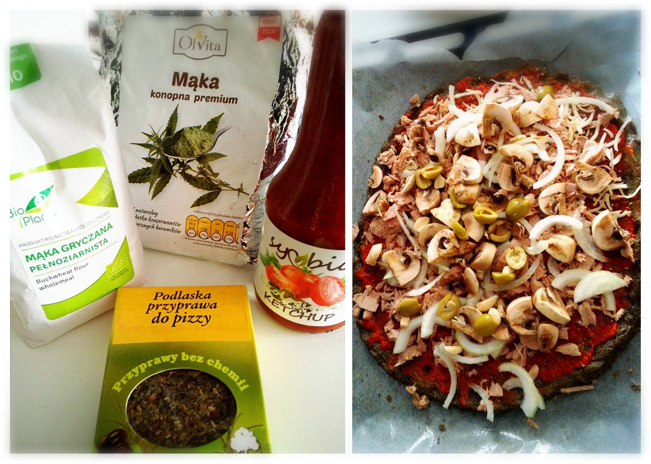 Pizza na cieście grycznao-konopnym