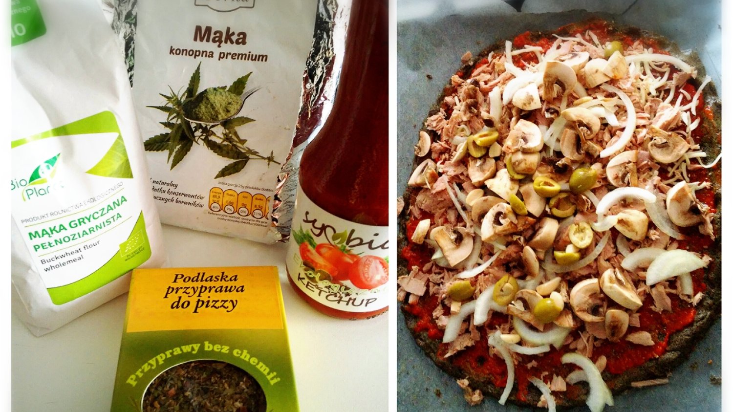 Pizza na cieście grycznao-konopnym