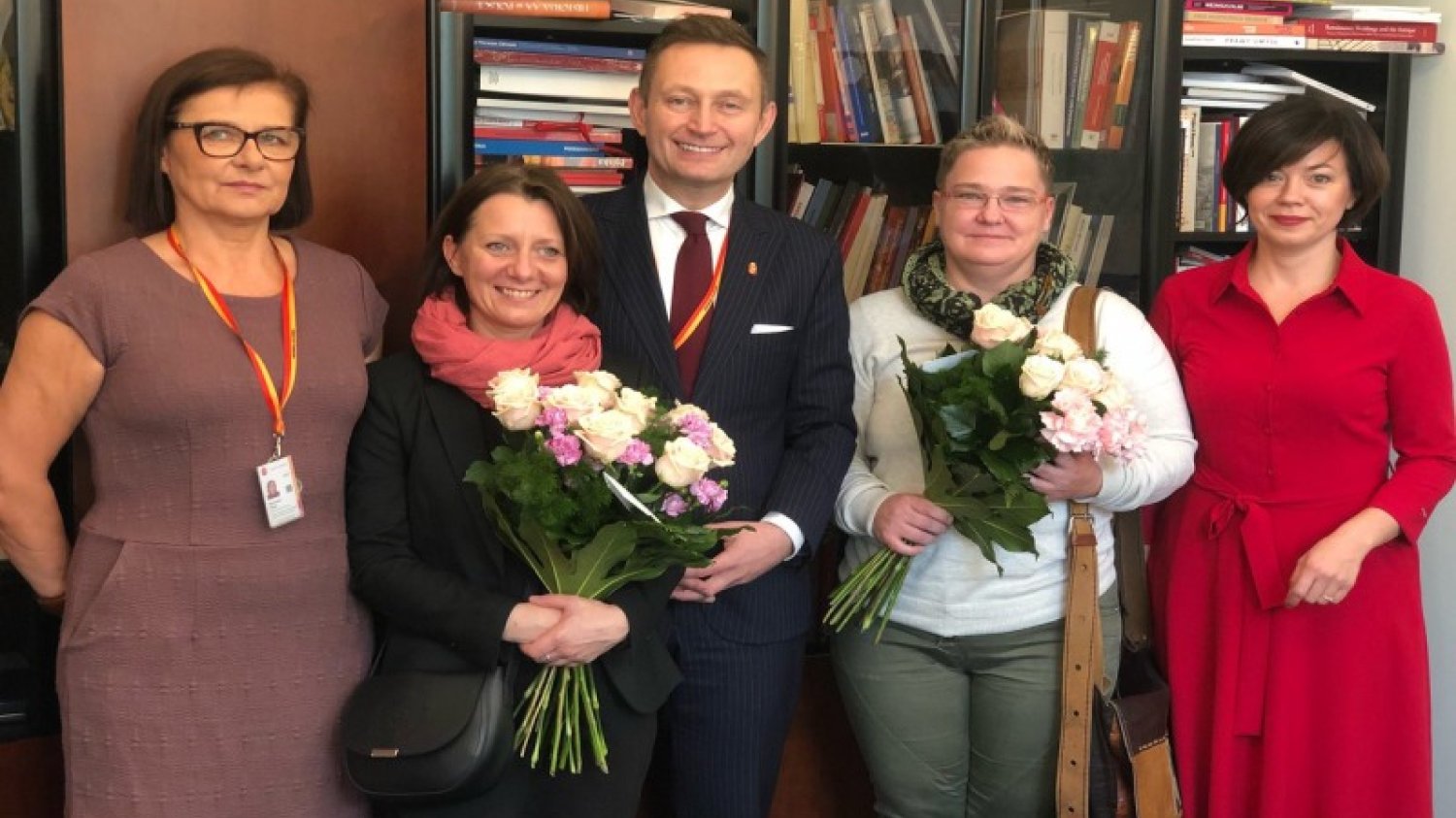Pani Aneta Królak druga od lewej, Pani Anna Krajnik druga od prawej