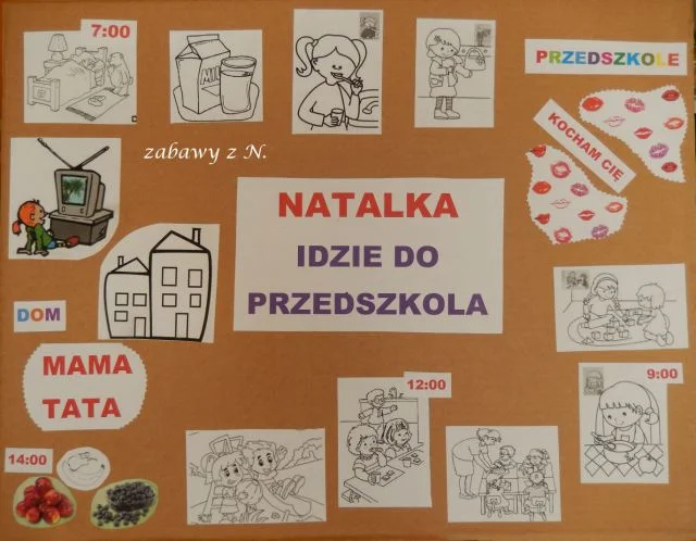 plansza przyszłego przedszkolaka - więcej o planszy na moim blogu "Zabawy z N."